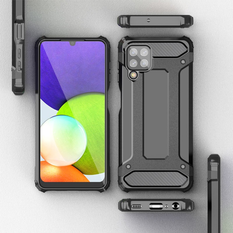 Hybrid Armor Case Kova kestävä suojus Samsung Galaxy A22 4G sininen