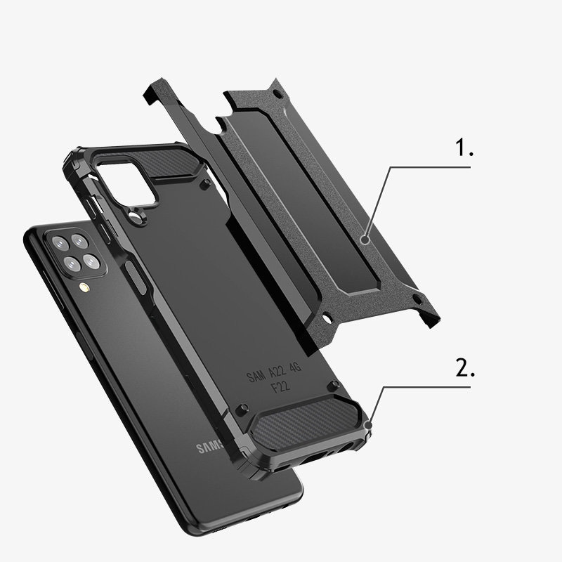 Hybrid Armor Case Kova kestävä suojus Samsung Galaxy A22 4G sininen
