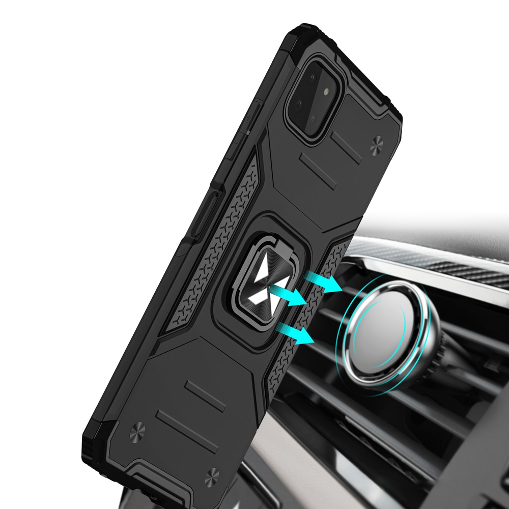 Wozinsky Ring Armor Case Kickstand Kova Rugged Cover for Samsung Galaxy A22 4G punainen