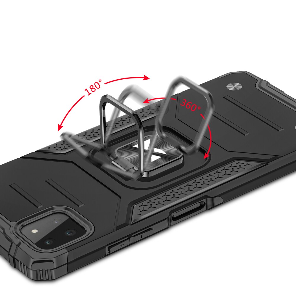 Wozinsky Ring Armor Case Kickstand Kova Rugged Cover for Samsung Galaxy A22 4G sininen