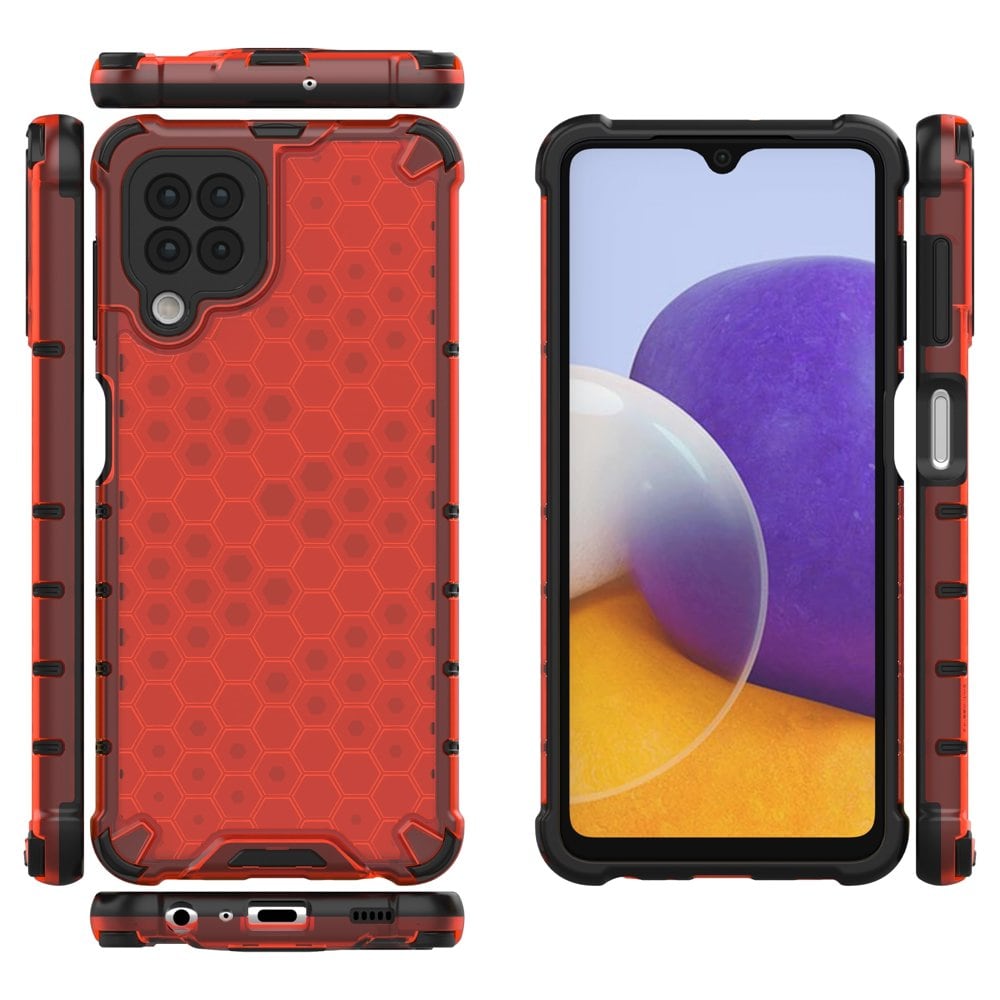 Honeycomb Asia panssari kansi TPU puskuri Samsung Galaxy A22 4G punainen