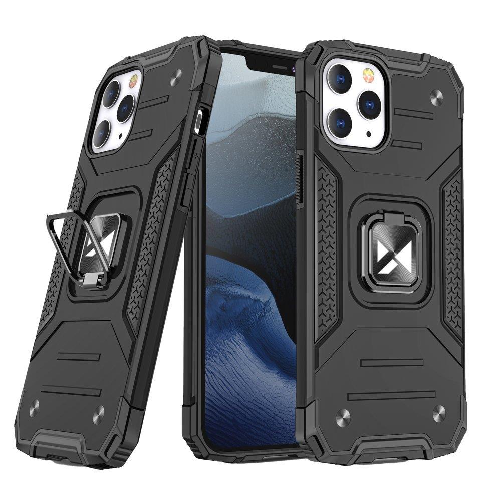 Wozinsky Ring Armor Case Kickstand Kova kestävä suojus iPhone 13 Pro:lle musta