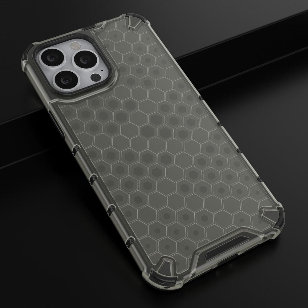 Honeycomb Asia panssari kansi TPU puskuri iPhone 13 Pro Max musta