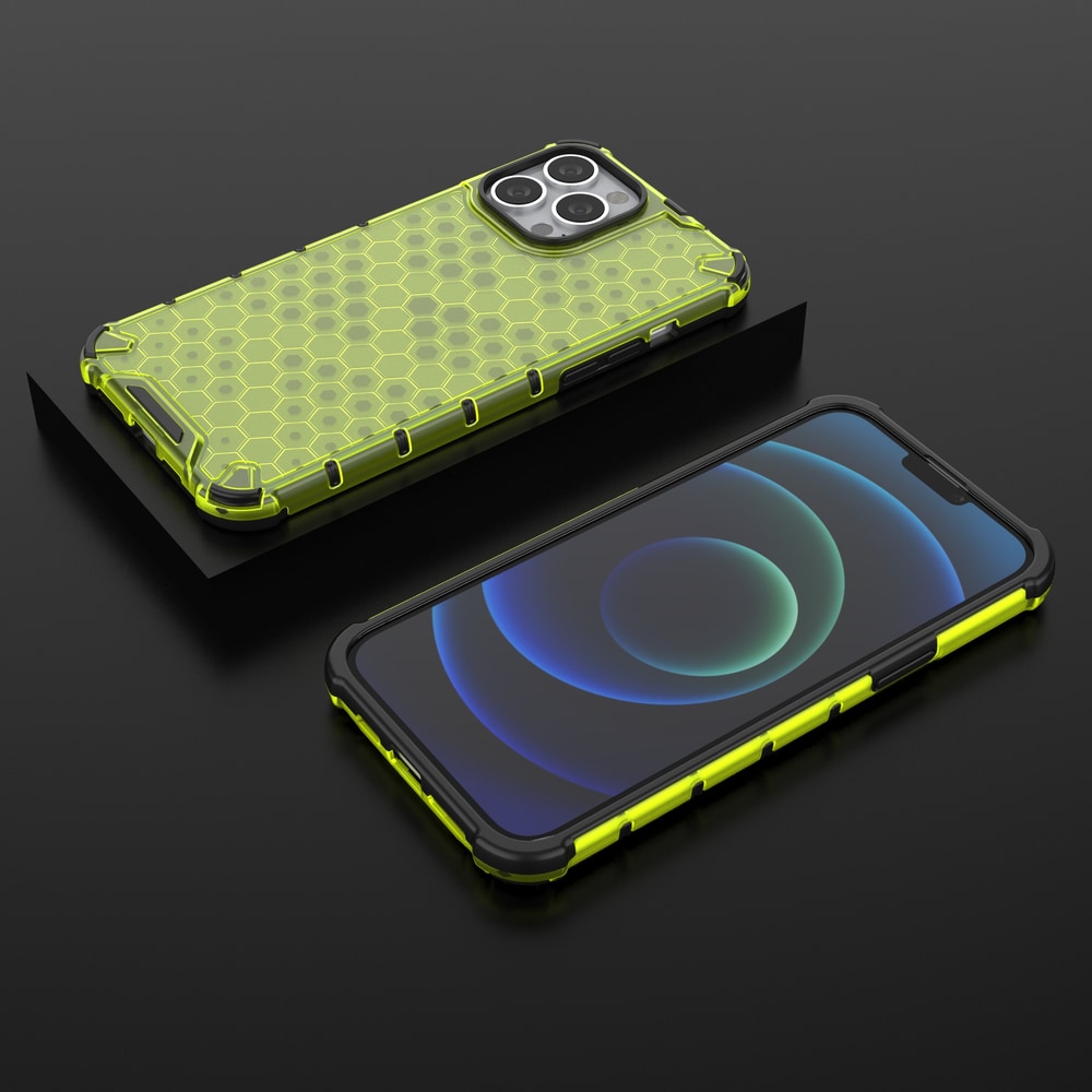 Honeycomb Asia panssari kansi TPU puskuri iPhone 13 Pro Max vihreä