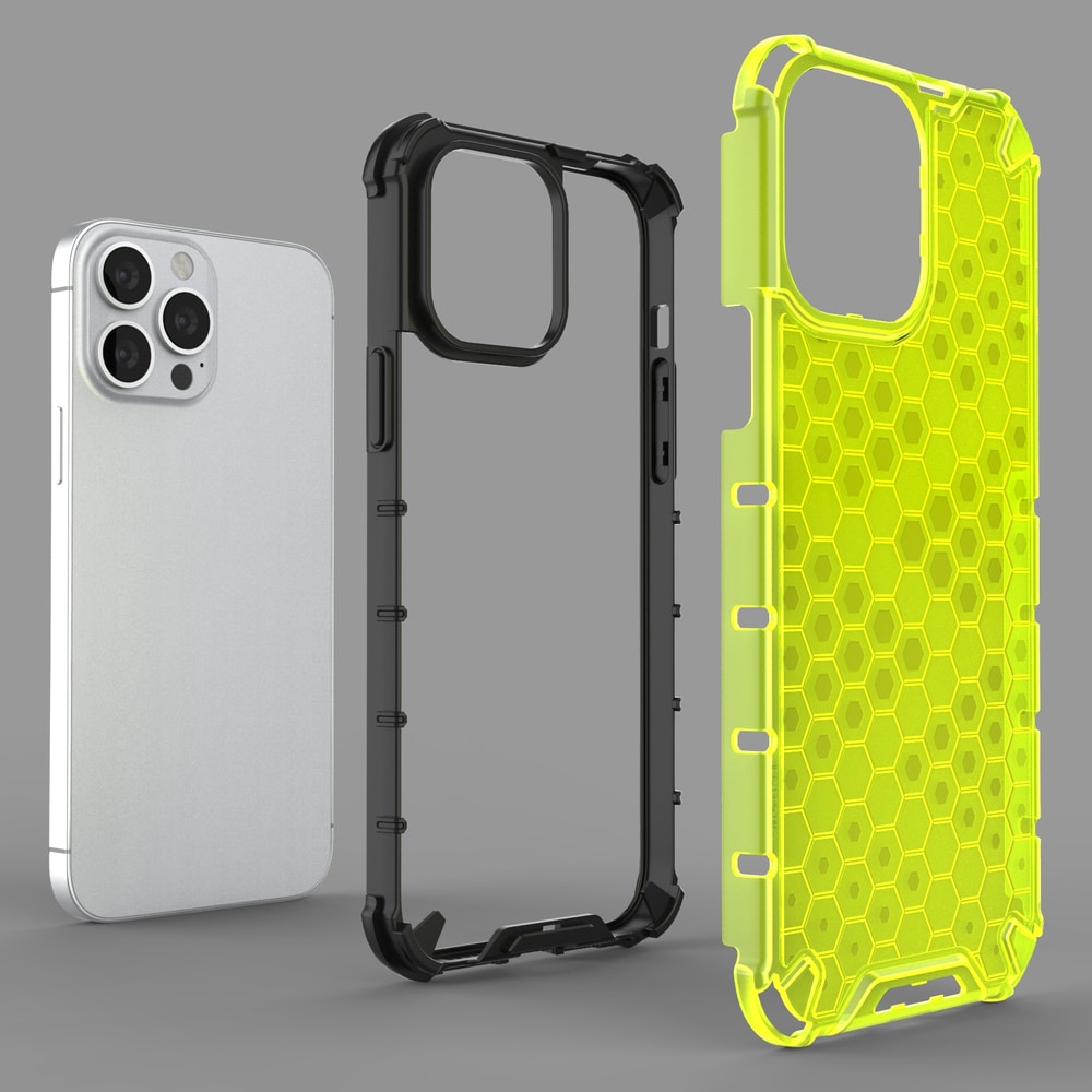 Honeycomb Asia panssari kansi TPU puskuri iPhone 13 Pro Max vihreä