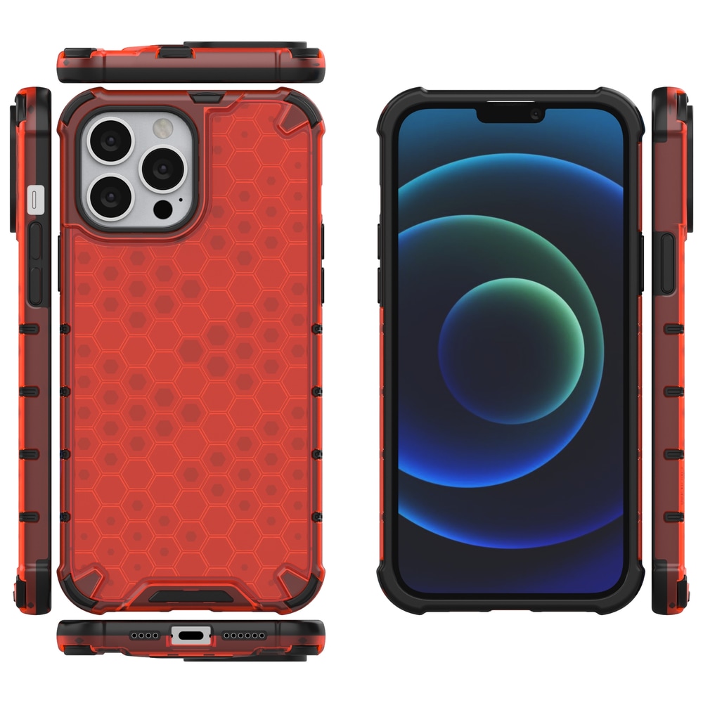 Honeycomb Asia panssari kansi TPU puskuri iPhone 13 Pro Max punainen
