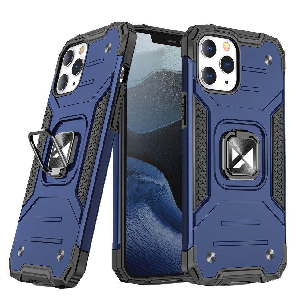 Wozinsky Ring Armor Case Kickstand Kova kestävä suojus iPhone 13 Pro Maxille sininen