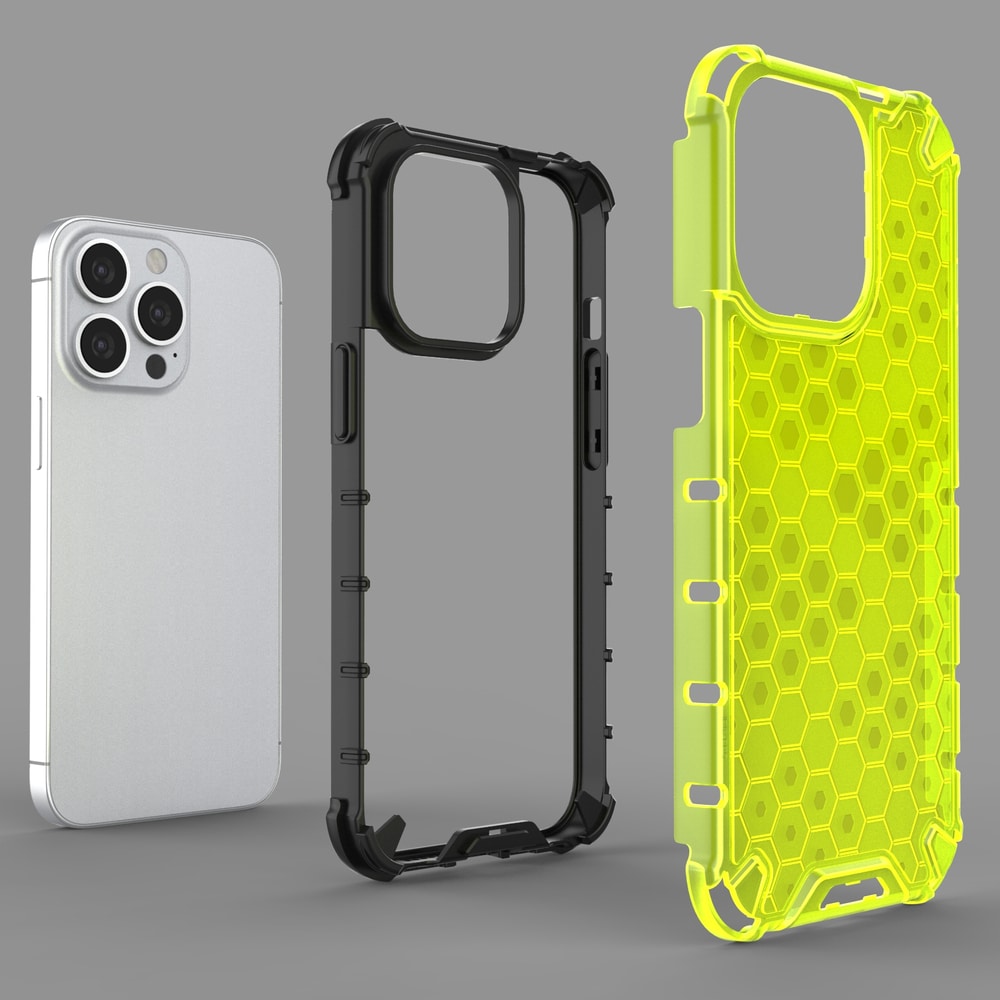 Honeycomb Asia panssari kansi TPU puskuri iPhone 13 Pro vihreä