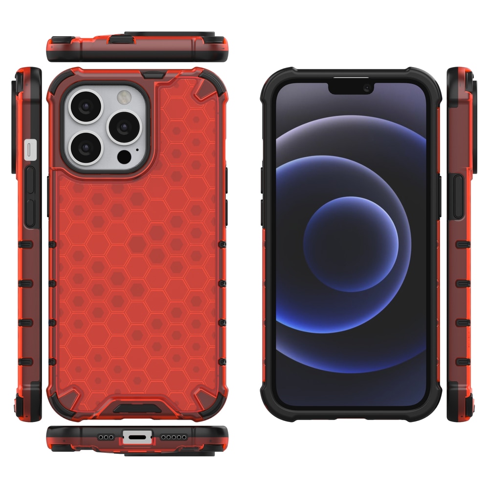 Honeycomb Asia panssari kansi TPU puskuri iPhone 13 Pro punainen
