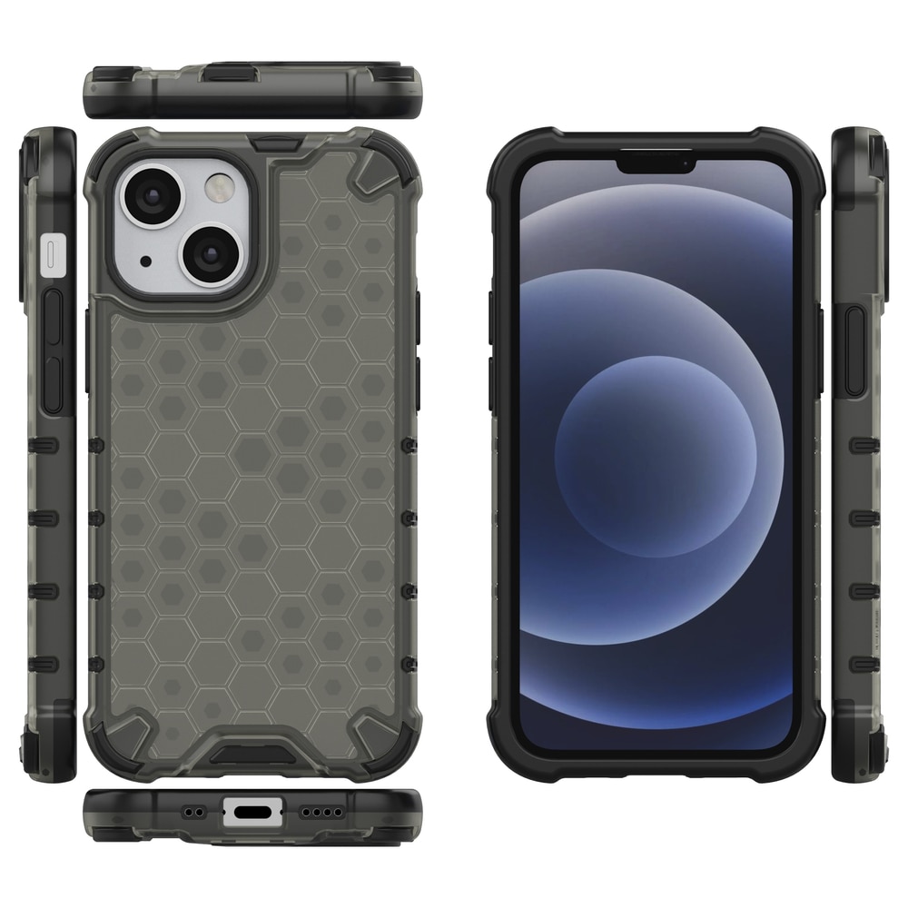 Honeycomb Asia panssari kansi TPU puskuri iPhone 13 mini musta
