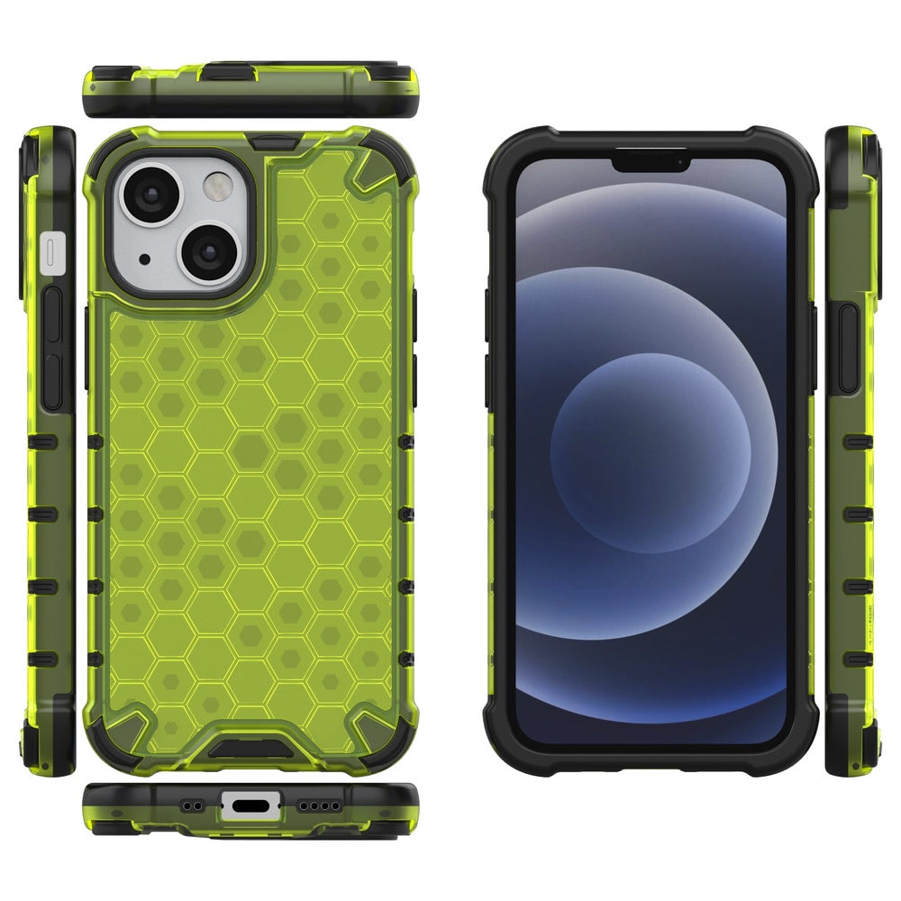 Honeycomb Asia panssari kansi TPU puskuri iPhone 13 mini vihreä