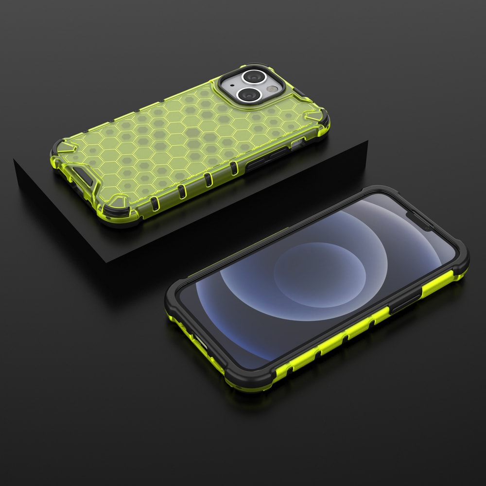 Honeycomb Asia panssari kansi TPU puskuri iPhone 13 mini vihreä