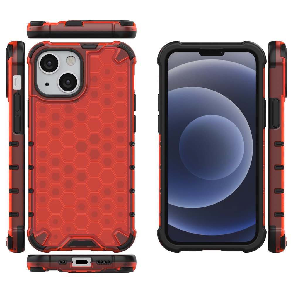 Honeycomb Asia panssari kansi TPU puskuri iPhone 13 mini punainen