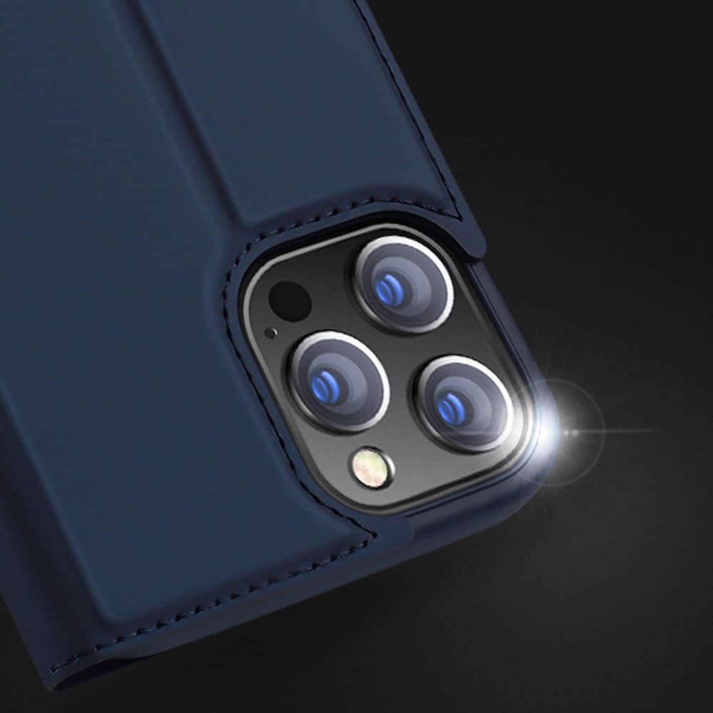 Dux Ducis Skin Pro Kirjahylly tyyppi tapauksessa iPhone 13 Pro vaaleanpunainen