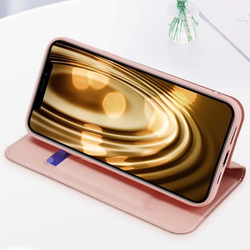 Dux Ducis Skin Pro Kirjahylly tyyppi tapauksessa iPhone 13 Pro Max kultainen kultainen