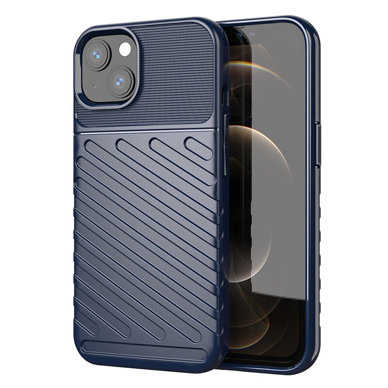 Thunder Case Joustava Kova Rugged Cover TPU Case for iPhone 13 mini sininen