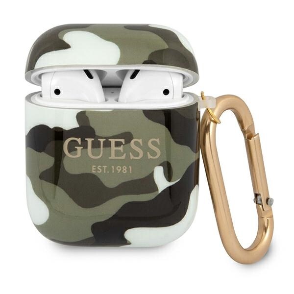 Guess GUA2UCAMA AirPodsin suojus vihreä/khaki Camo-mallisto