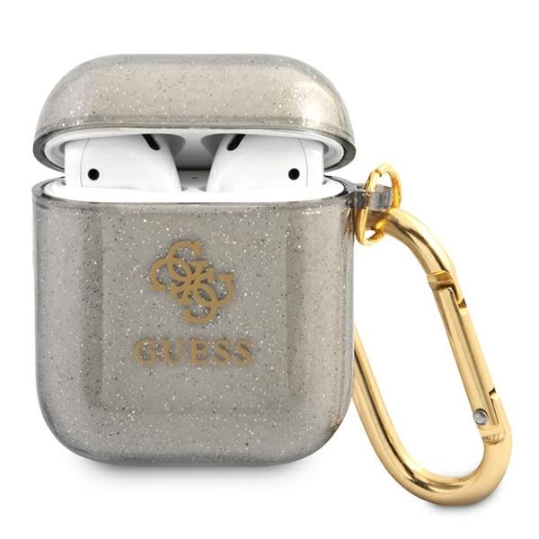 Guess GUA2UCG4GK AirPodsin suojus musta/musta Glitter Collection -mallisto