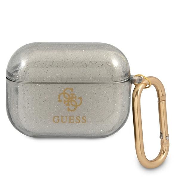 Guess GUAPUCG4GK AirPods Pro -suojus musta/musta Glitter Collection -mallisto