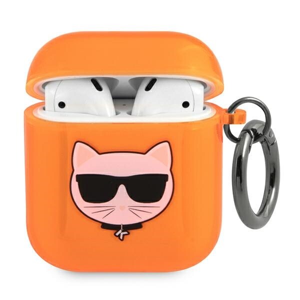 Karl Lagerfeld Choupette kotelo AirPods 1/2 - oranssi
