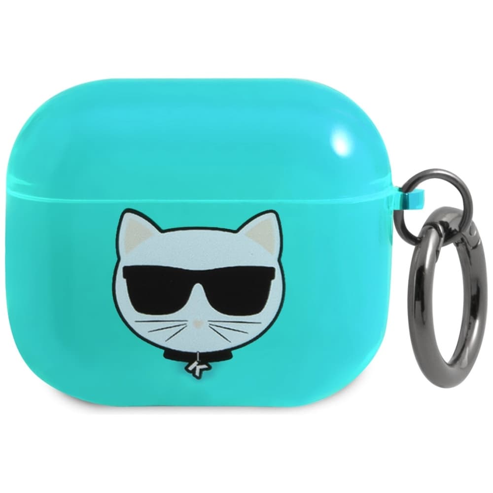 Karl Lagerfeld Choupette -kotelo AirPods 3:lle - sininen