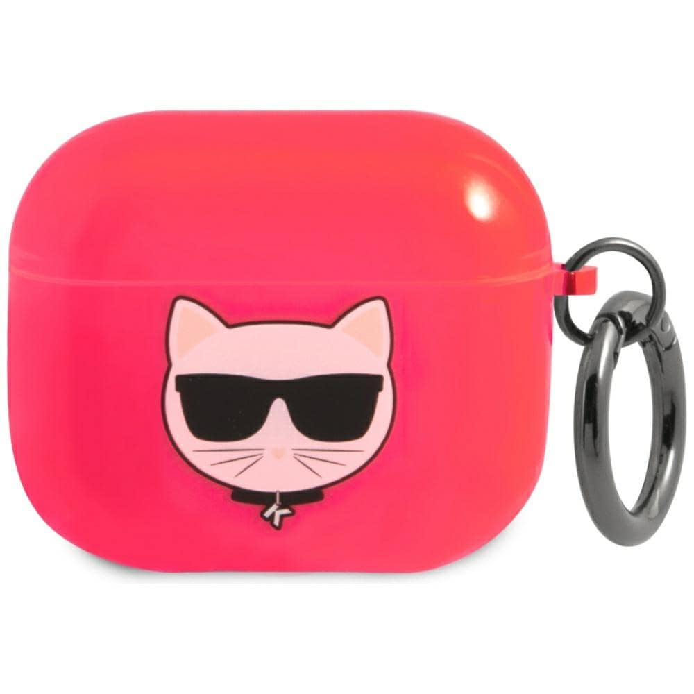 Karl Lagerfeld Choupette kotelo AirPods 3 - vaaleanpunainen