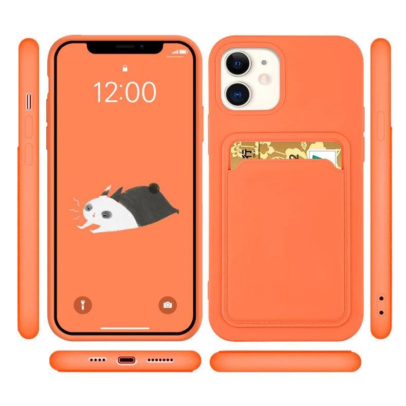 Punainen Silikoni lompakko Korttikotelo Samsung Galaxy S21+ 5G (S21 Plus 5G)
