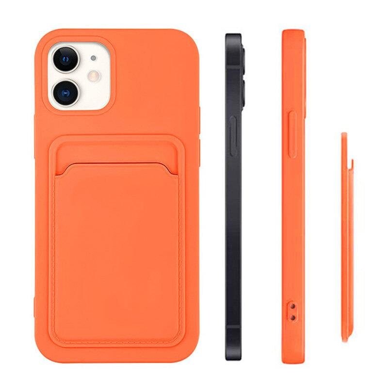 Punainen Silikoni lompakko Korttikotelo Samsung Galaxy S21+ 5G (S21 Plus 5G)