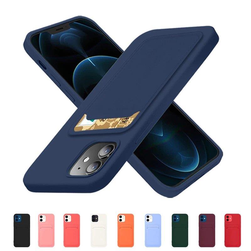 Korttikotelo Silikoni lompakko asia korttipaikka asiakirjojen Samsung Galaxy S21 Ultra 5G Navy Blue