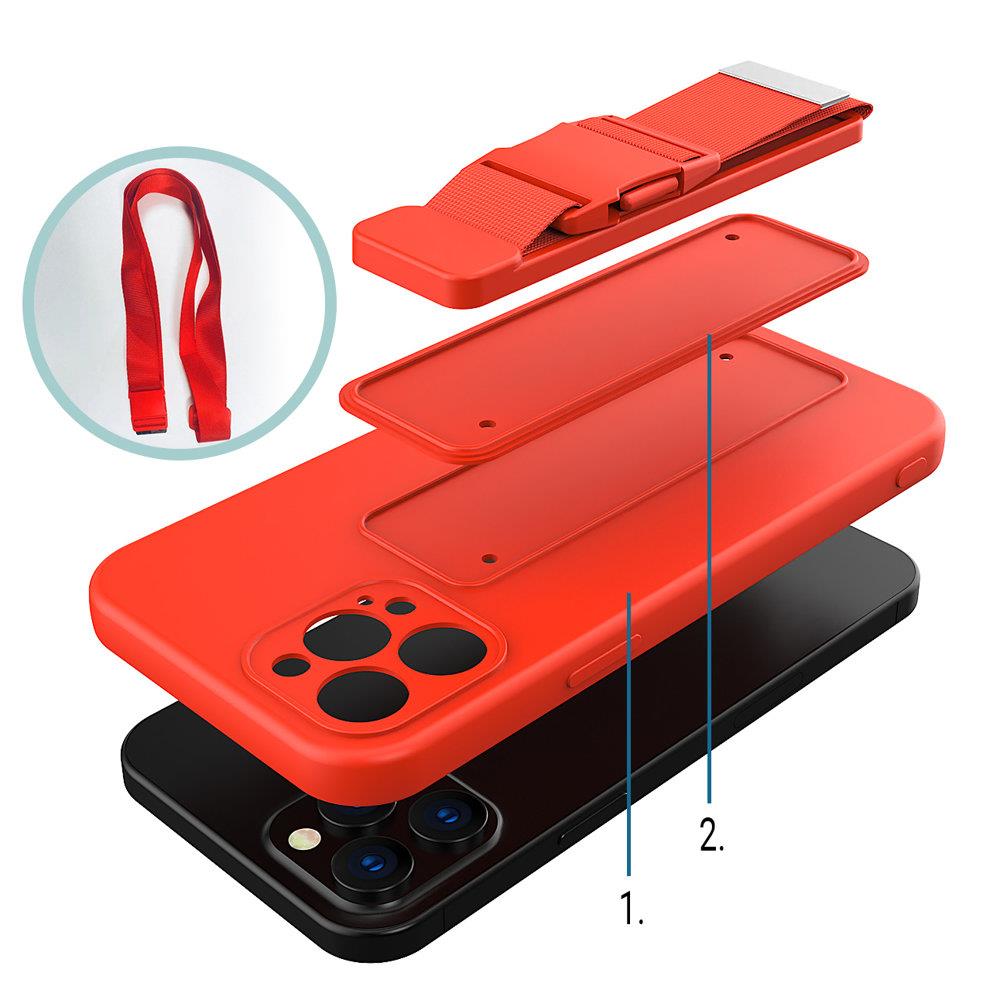 Köysikotelo Geelikotelo, jossa on ketjullinen kaulanauha laukku kaulanauha iPhone 12 Pro violetti