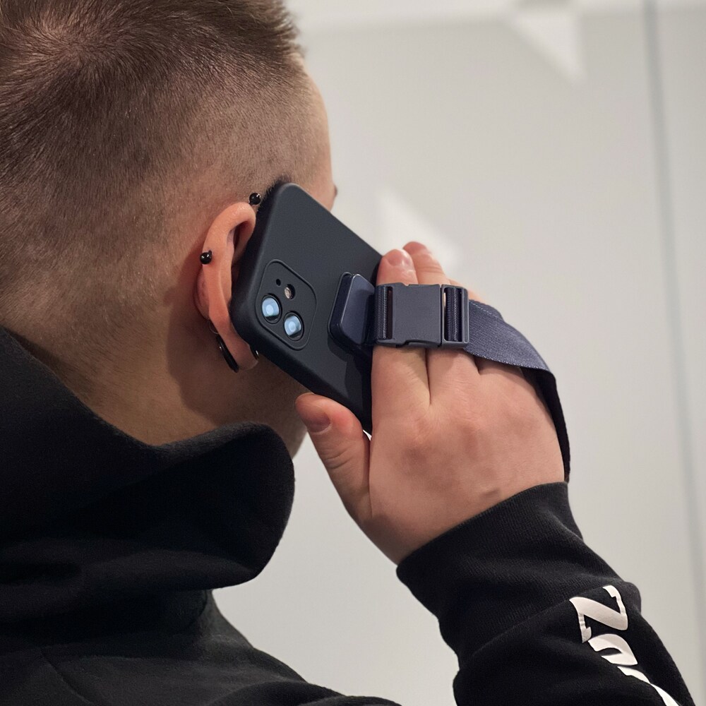 Köysi tapauksessa Gel Lanyard ketjun kukkaro Lanyard Samsung Galaxy A42 5G tummanvihreä