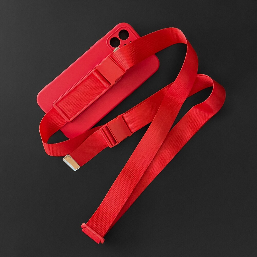 Köysikotelo Gel Lanyard kukkaro Samsung Galaxy S21 + 5G vaaleanpunainen ketjulla