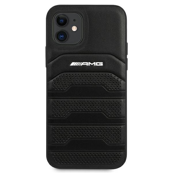 AMG Nahka Debossed Lines tapauksessa iPhone 12 mini - musta