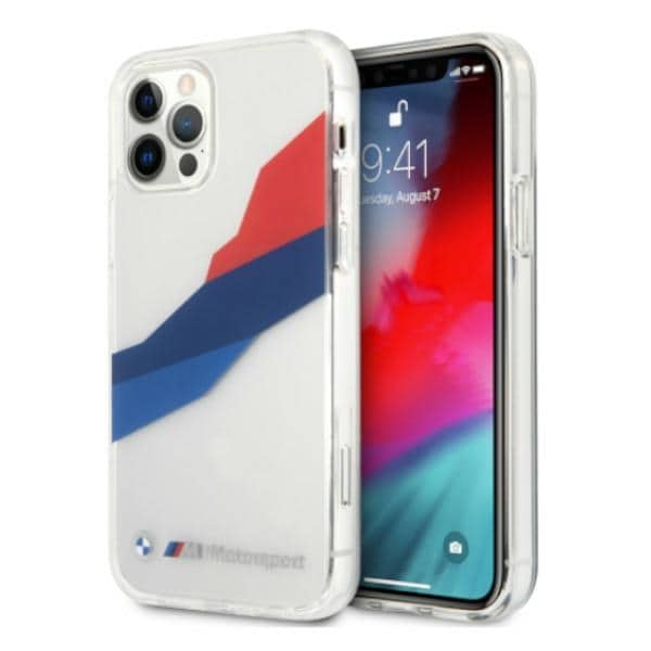 BMW Motorsport Tricolor Case for iPhone 12 Pro Max - läpinäkyvä