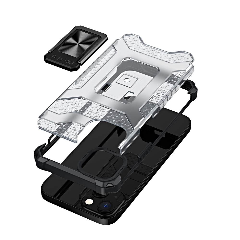 Crystal Ring Asia Kickstand Kova Rugged Cover for iPhone 12 mini musta