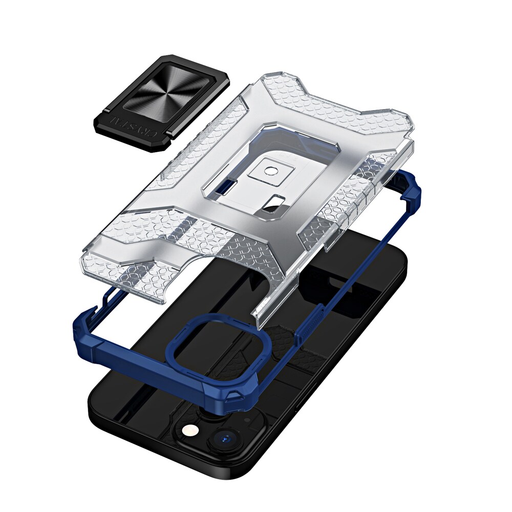 Crystal Ring Asia Kickstand Kova Rugged Cover for iPhone 12 mini sininen