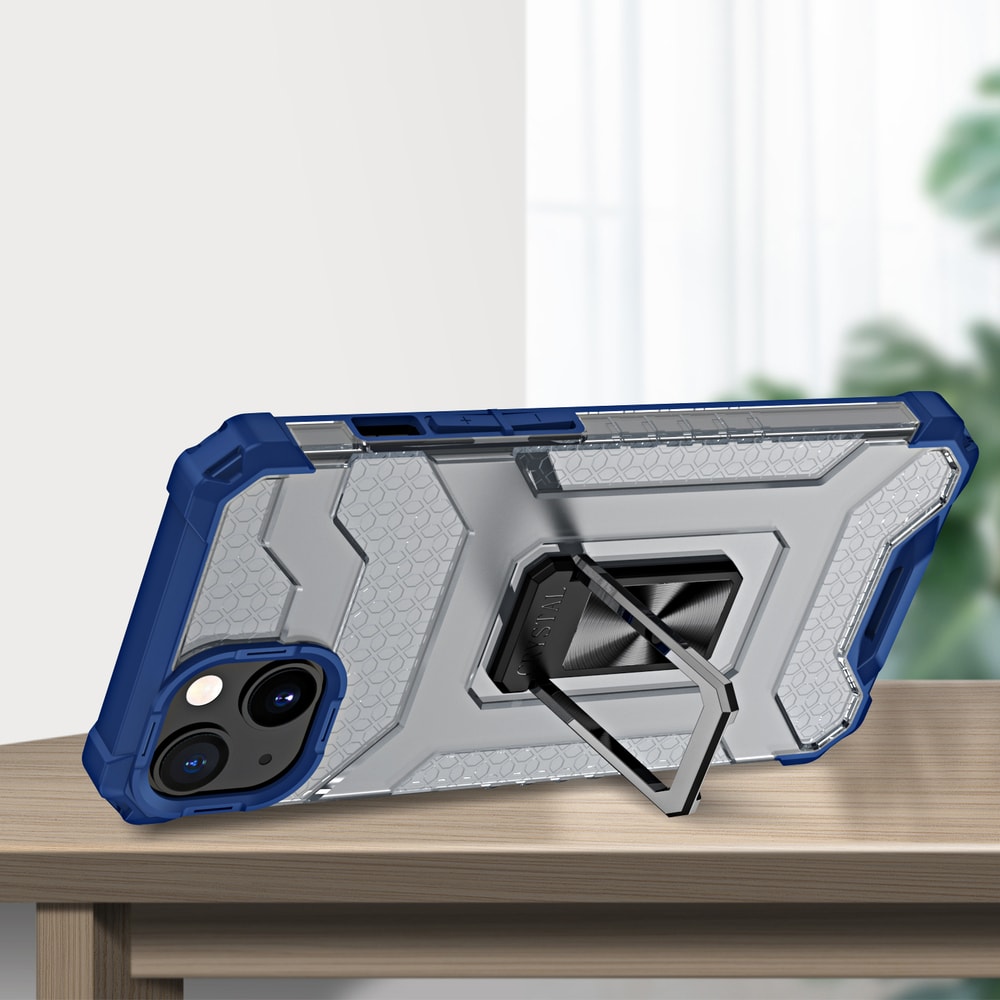 Crystal Ring Asia Kickstand Kova Rugged Cover for iPhone 12 mini sininen