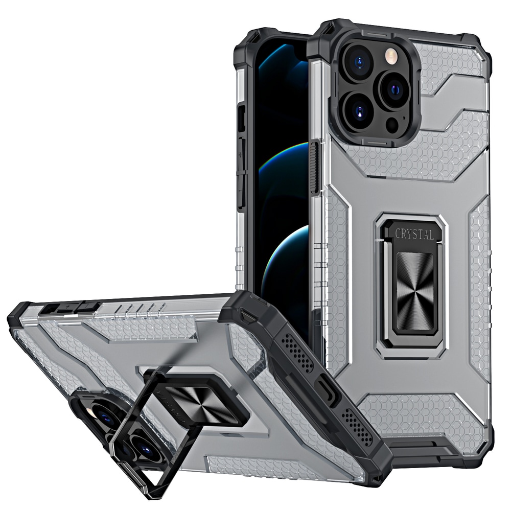 Crystal Ring Asia Kickstand Kova Rugged Cover for iPhone 12 Pro Max musta