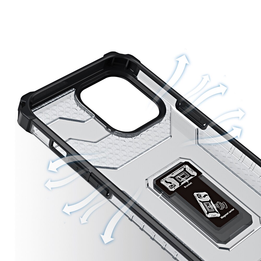Crystal Ring Asia Kickstand Kova Rugged Cover for iPhone 12 Pro Max sininen