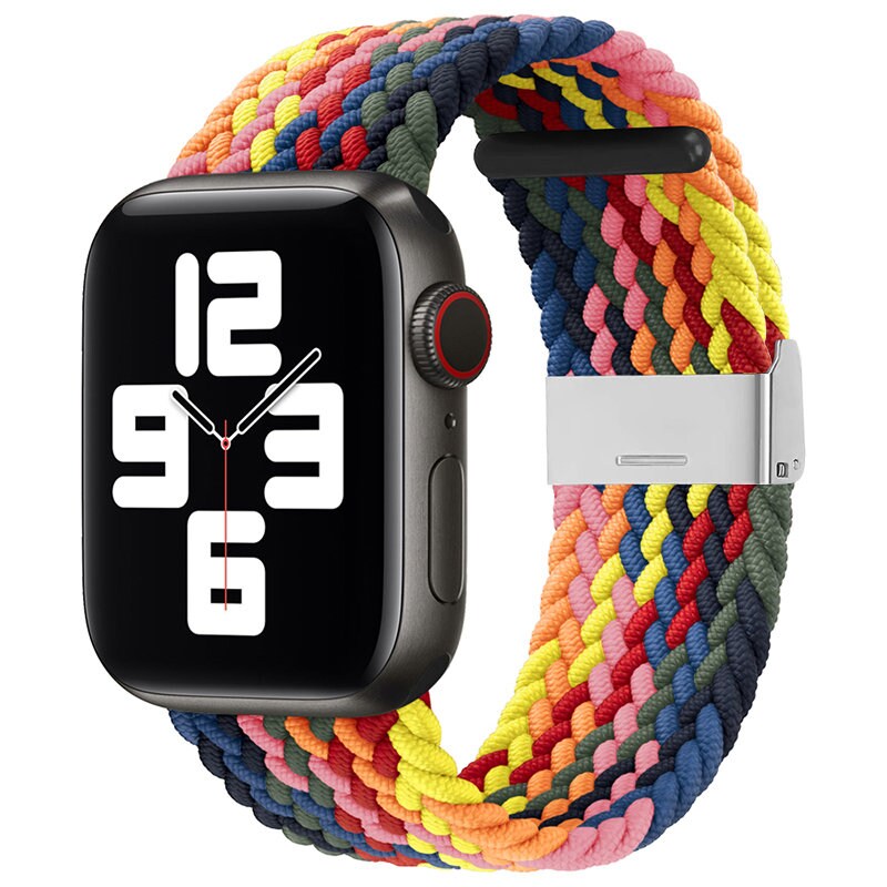 Punottu kangas hihna rannekorun hihna kangas hihna Apple Watch 38 / 40 / 41 mm - Monivärinen