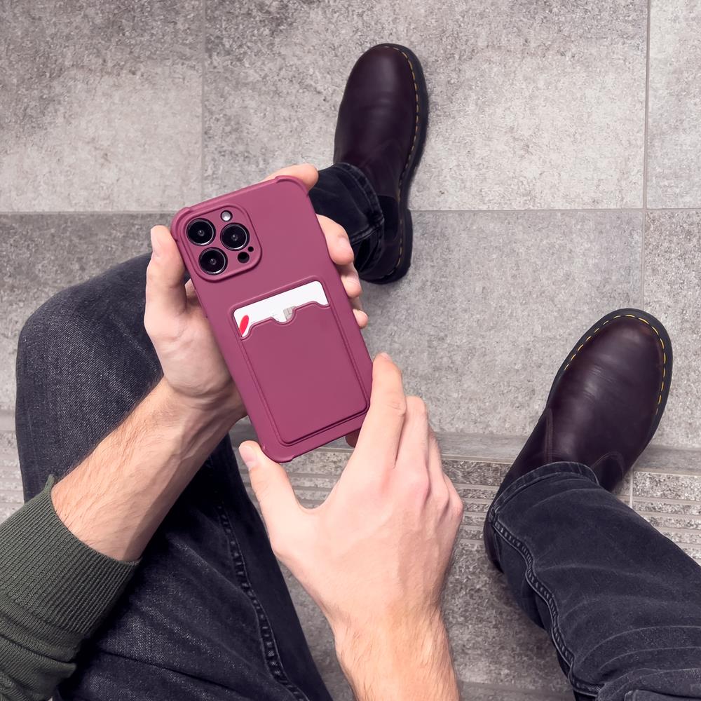 Kortti Armor Kotelo iPhone 13 Mini silikoni lompakko Air laukku vadelma