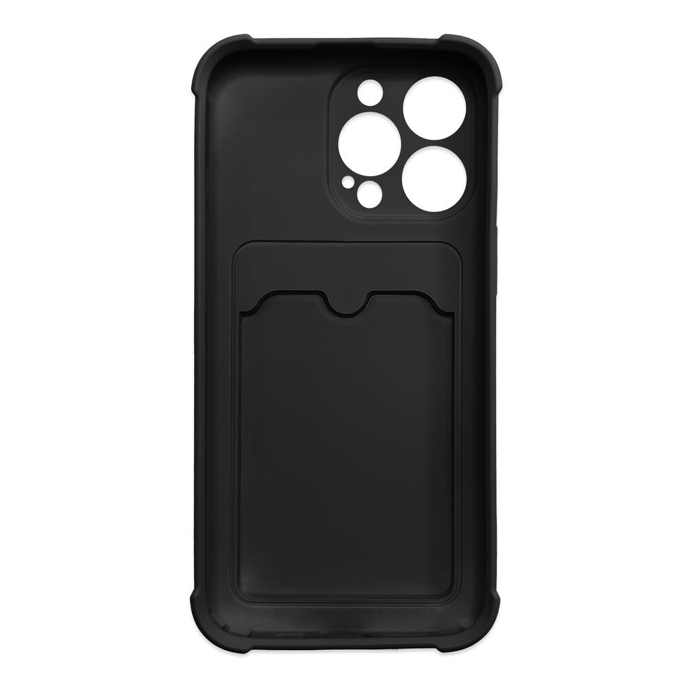 Kortti Armor Kotelo Pussi Kansi Samsung Galaxy A22 4G Musta Silikoni Panssari Lompakko