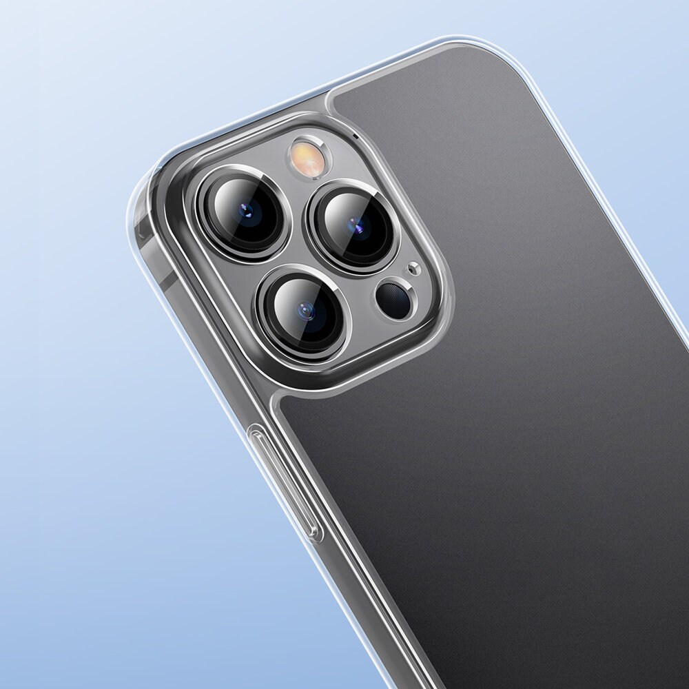 Baseus Himmeä lasi kotelo kansi iPhone 13 Pro Max Kova kansi geelikehyksellä läpinäkyvä (ARWS000202)