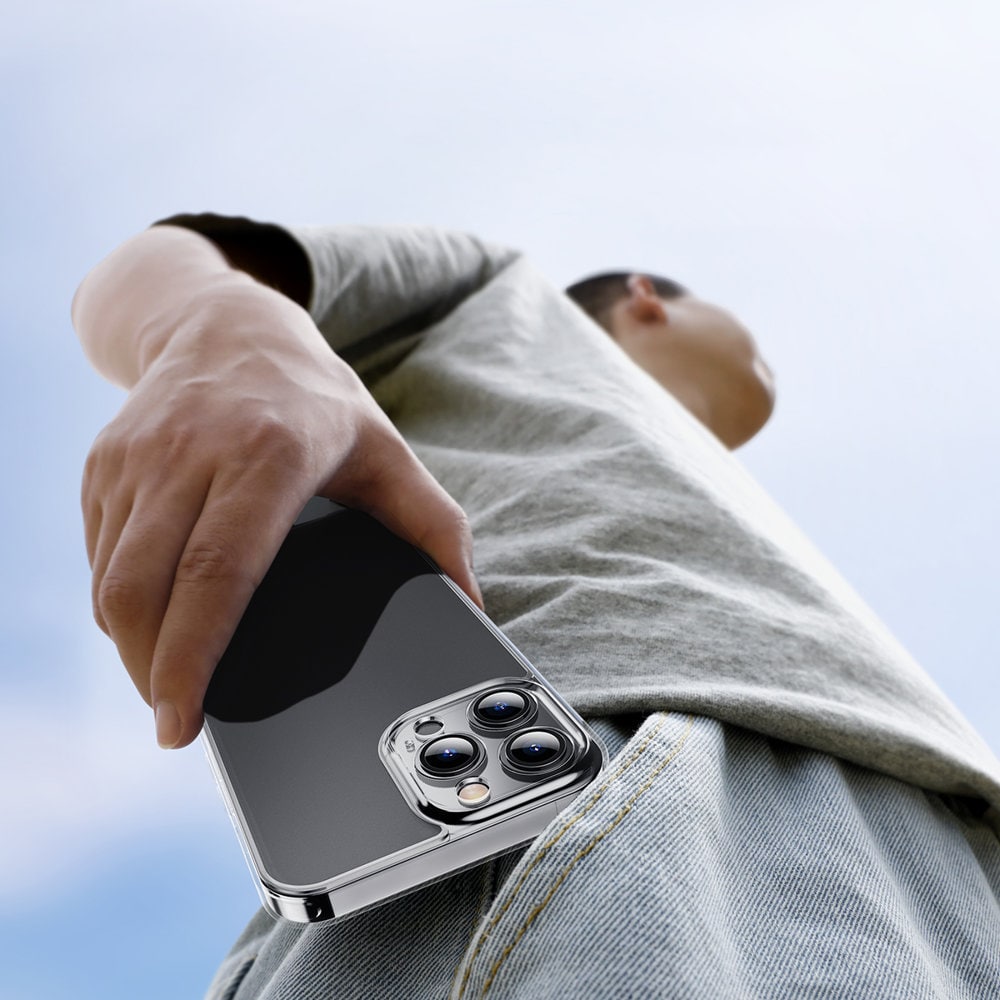 Baseus Himmeä lasi kotelo kansi iPhone 13 Pro Max Kova kansi geelikehyksellä läpinäkyvä (ARWS000202)