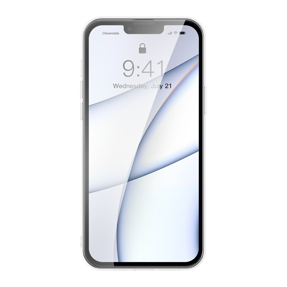 Baseus Himmeä lasi kotelo kansi iPhone 13 Pro Max Kova kansi geelikehyksellä läpinäkyvä (ARWS000202)