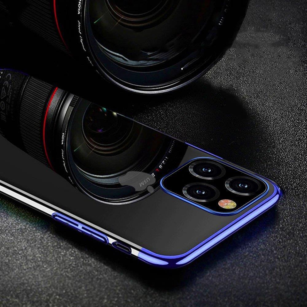 Kirkas väri Asia Gel TPU elektrolyyttinen kehys Cover for iPhone 13 Pro sininen