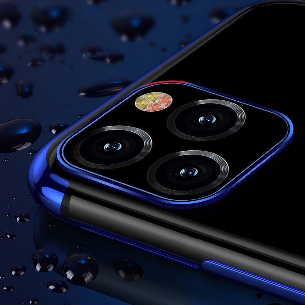 Kirkas väri Asia Gel TPU elektrolyyttinen kehys Cover for iPhone 13 Pro sininen
