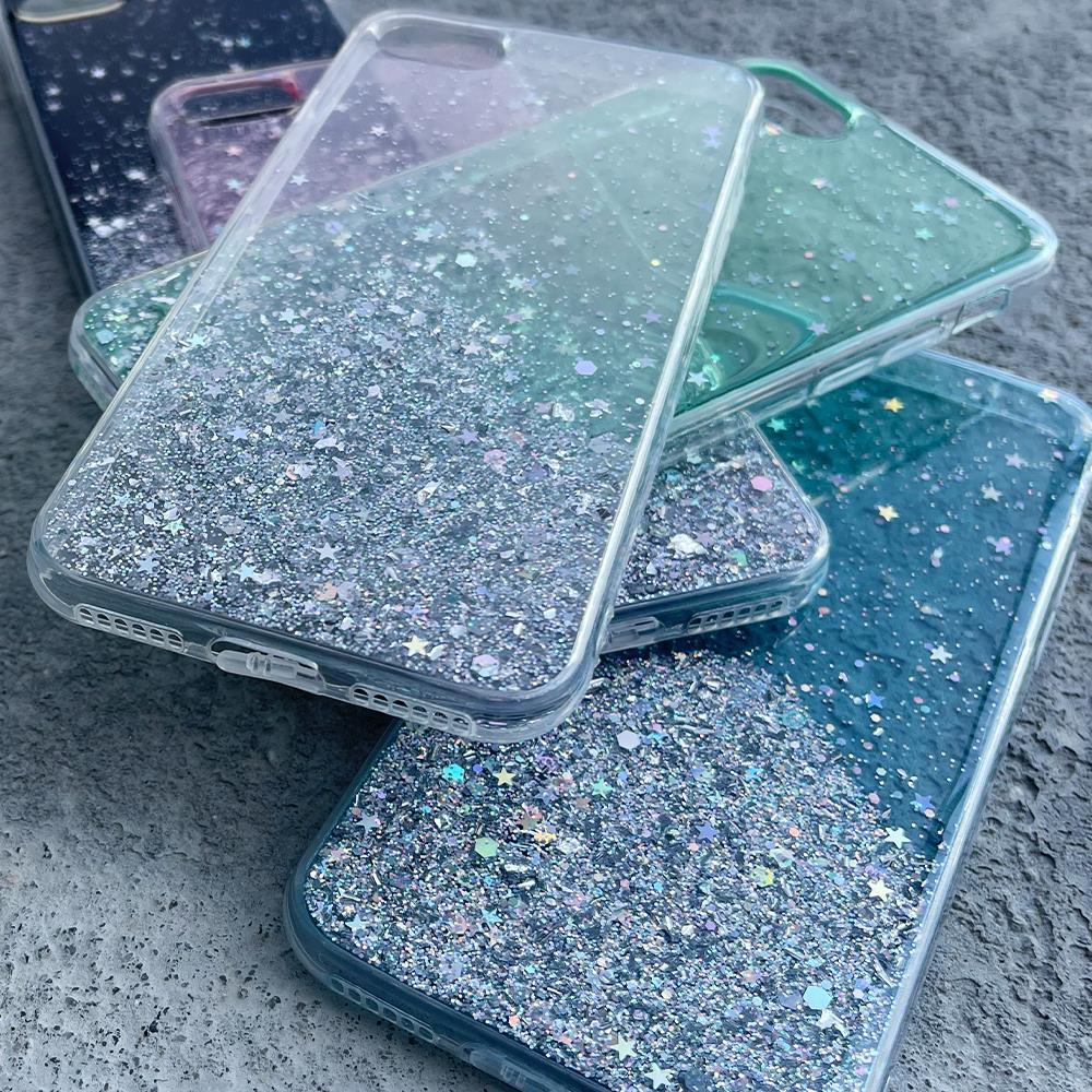 Tähti Glitter Shining Suojus iPhone 13 Pro:lle musta