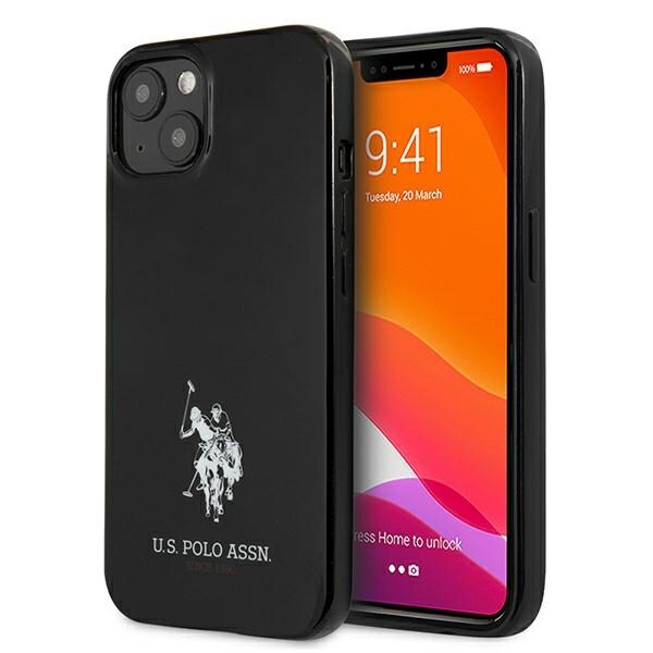 US Polo USHCP13SUMHK iPhone 13 mini 5.4" musta/musta kovakotelo Hevoset Logo