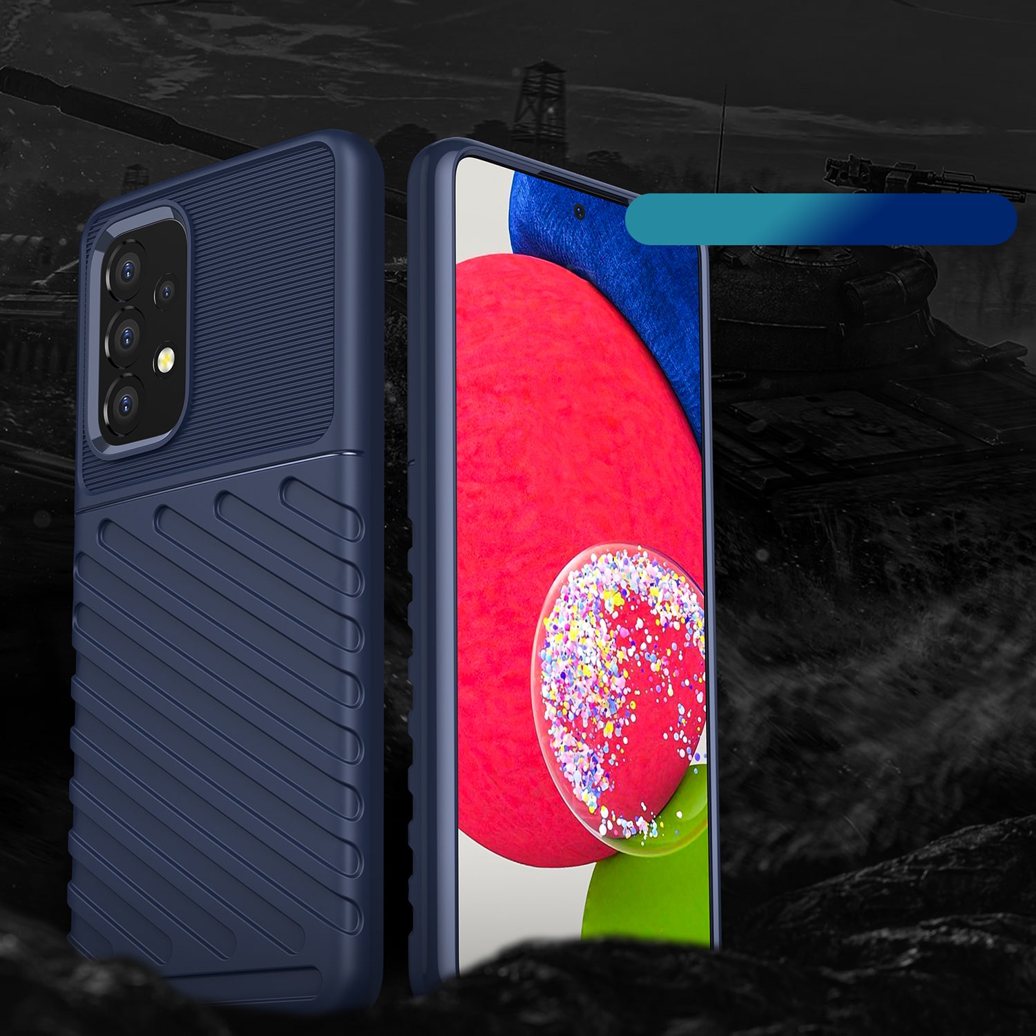 Thunder Case joustava panssarisuojattu suojus Samsung Galaxy A53 5G sininen